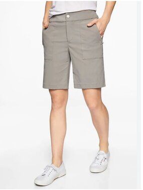 Athleta Light Gray Trekkie Bermuda Hiking Shorts - Size 10